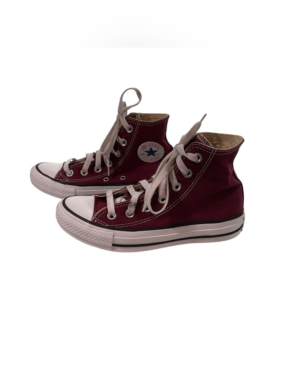 Converse Unisex Burgundy High Top Canvas Lace Up Sneakers. Size M3 W5